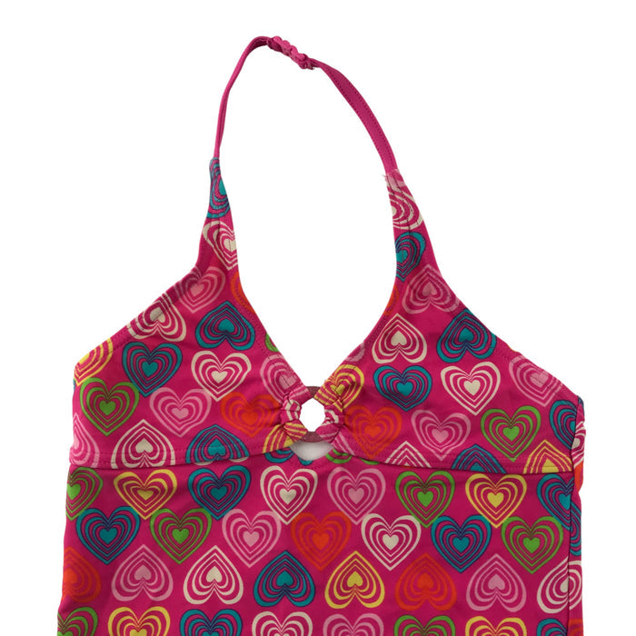 9-10 years pink blue  heart bundle two swim tops