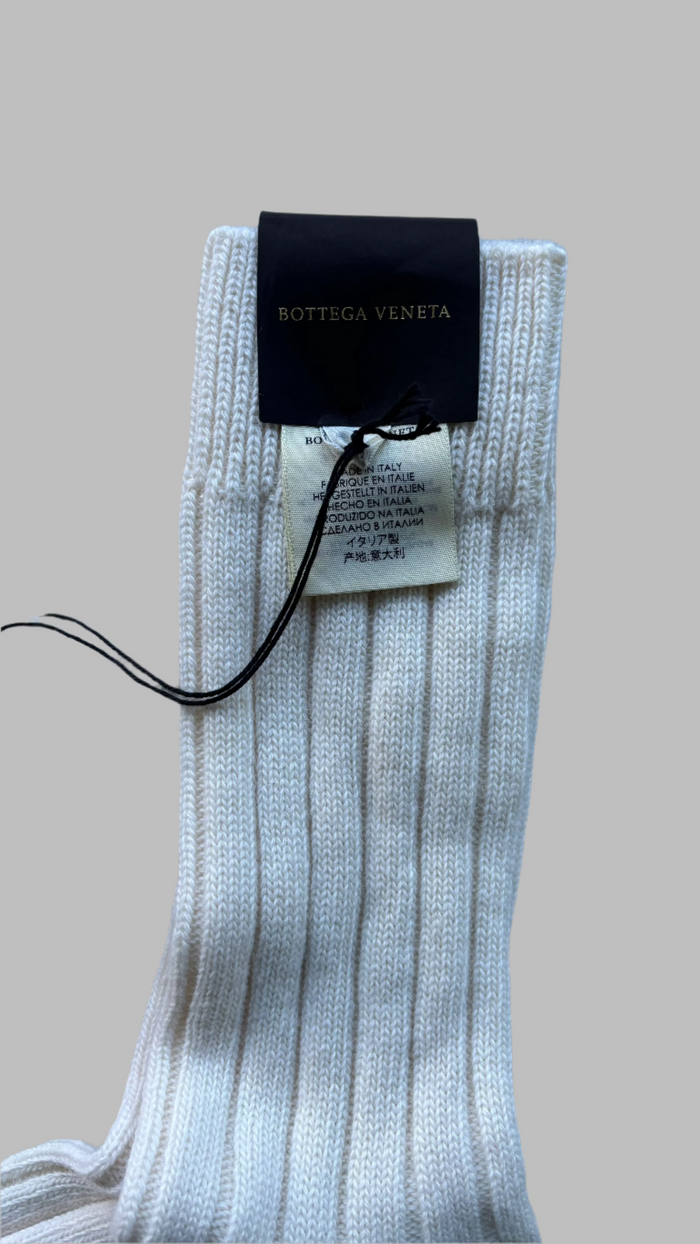 Bottega Veneta Ecru Wool Alpaca Ribbed Socks