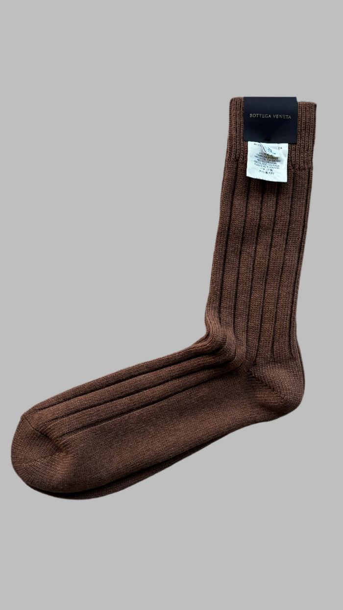 Bottega Veneta Brown Wool Alpaca Ribbed Socks