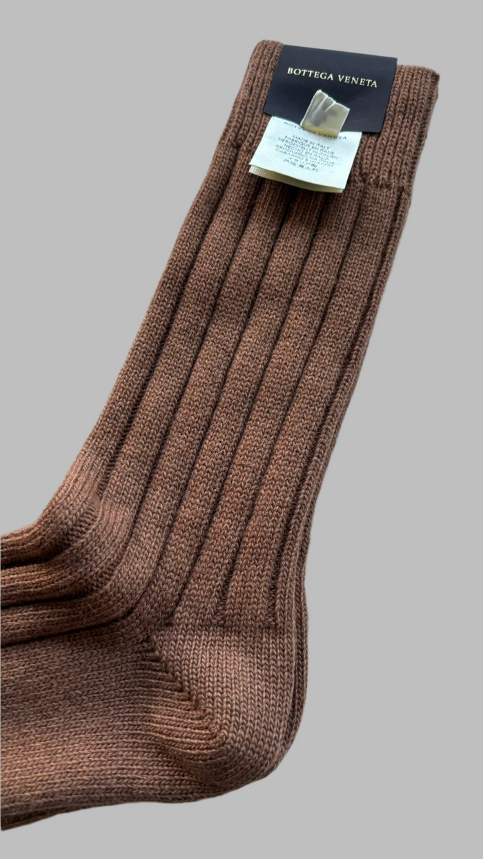 Bottega Veneta Brown Wool Alpaca Ribbed Socks