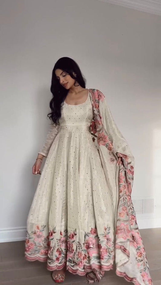Aarushi Heavy Pure Vichitra Silk Gown