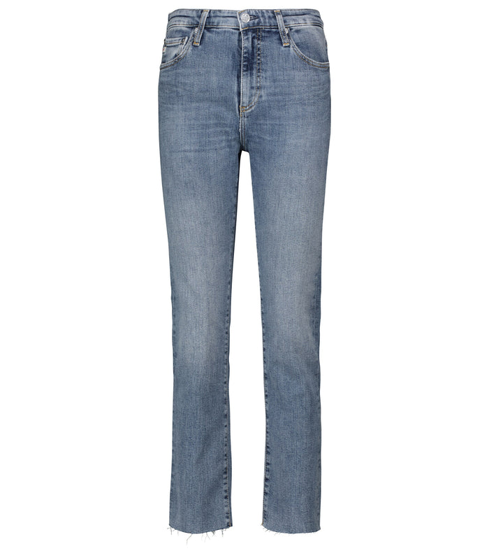 AG Jeans Blue Denim Isabelle High Rise Straight Leg Crop Jeans
