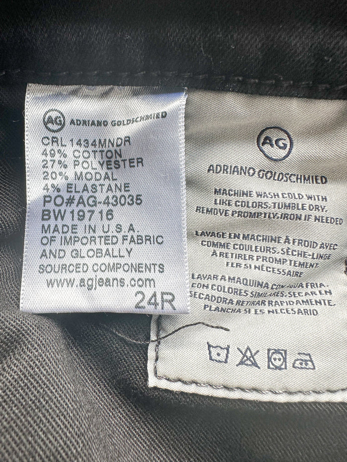 AG Jeans Prima Black Skinny Cigraette Leg Jeans