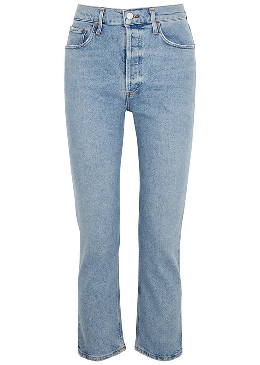 Agolde Riley High Rise Straight Crop Jeans