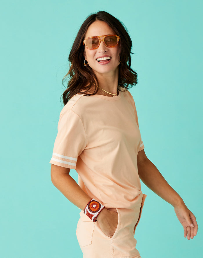 Ainslee Boxy Tee: Peach - FINAL SALE