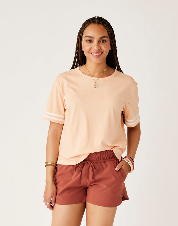 Ainslee Boxy Tee: Peach - FINAL SALE