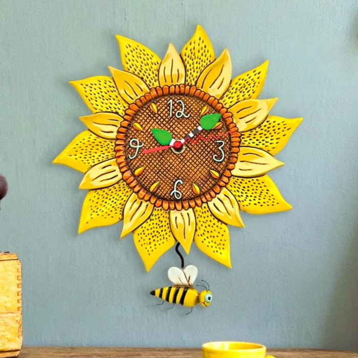 Allen Designs - Bee Sunny Sunflower Swing Pendulum Wall Clock P1712