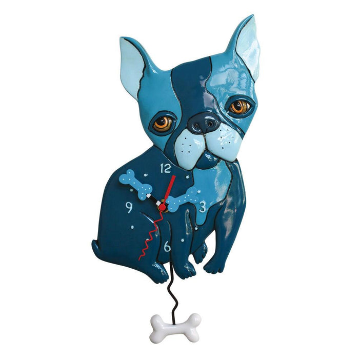 Allen Designs - Le Bleu Dog French Bulldog Frenchie Wall Clock P1928