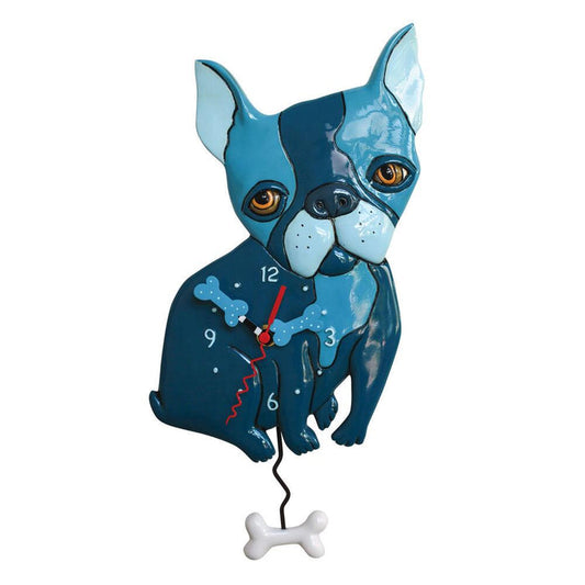 Allen Designs - Le Bleu Dog French Bulldog Frenchie Wall Clock P1928