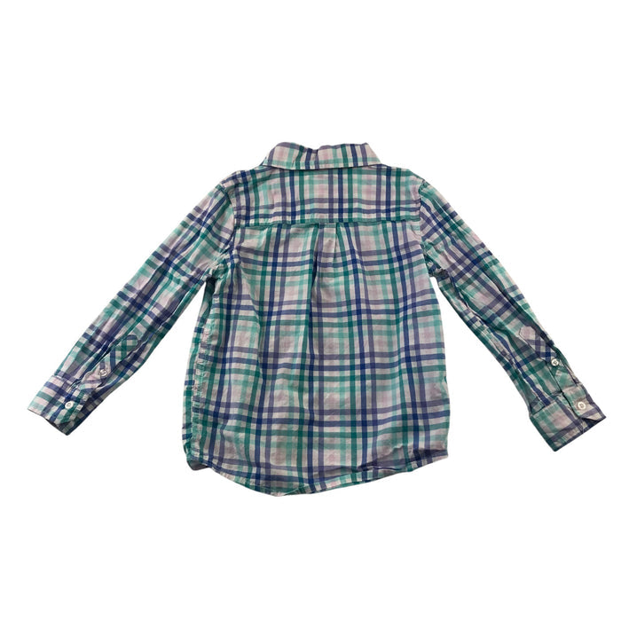 Andy & Evan 4-5 years blue and green checked cotton shirt