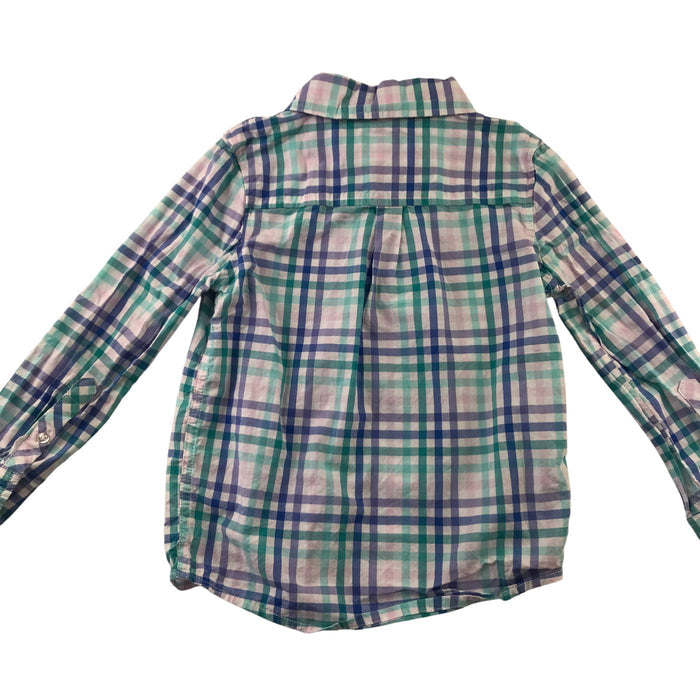 Andy & Evan 4-5 years blue and green checked cotton shirt