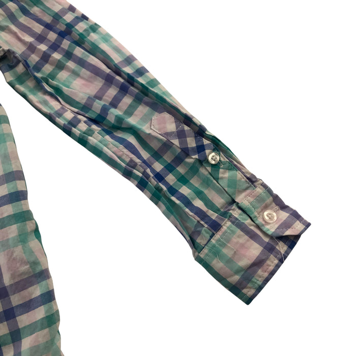 Andy & Evan 4-5 years blue and green checked cotton shirt