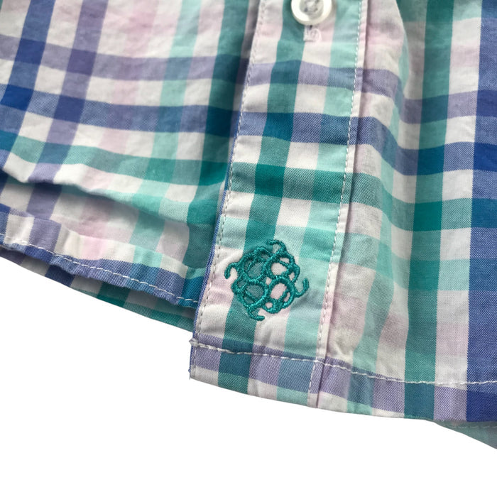 Andy & Evan 4-5 years blue and green checked cotton shirt