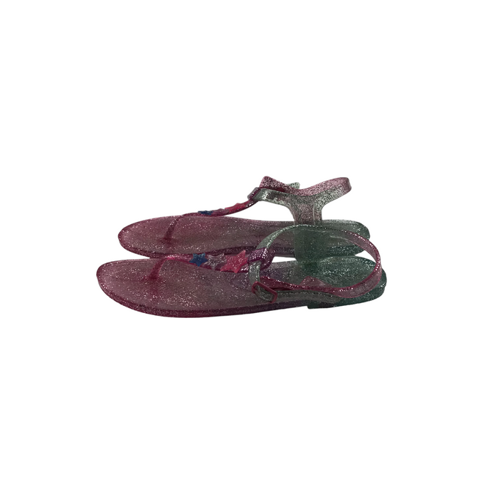 Angels size UK 2 pink glitter jelly walking sandals