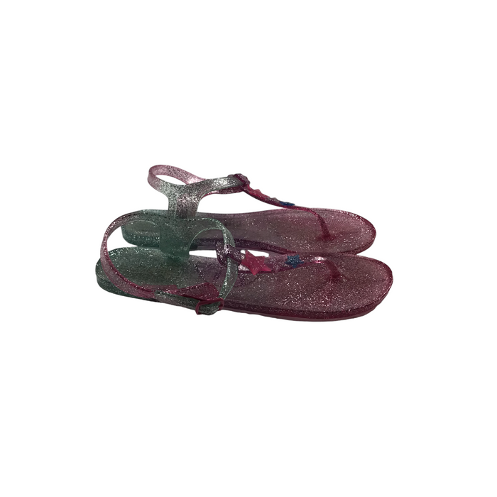 Angels size UK 2 pink glitter jelly walking sandals