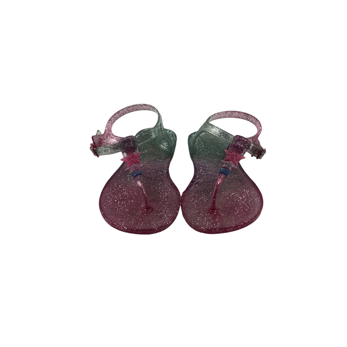 Angels size UK 2 pink glitter jelly walking sandals