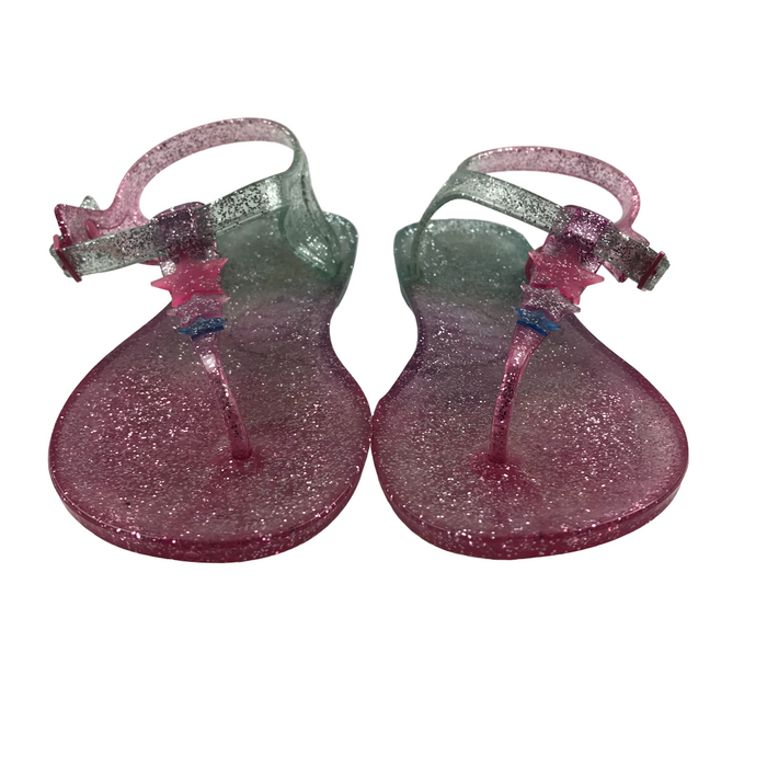 Angels size UK 2 pink glitter jelly walking sandals