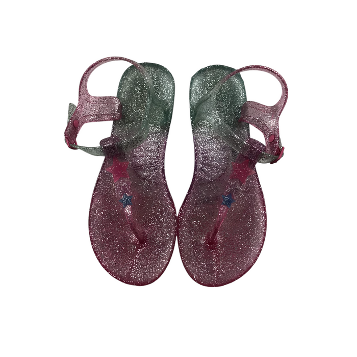 Angels size UK 2 pink glitter jelly walking sandals