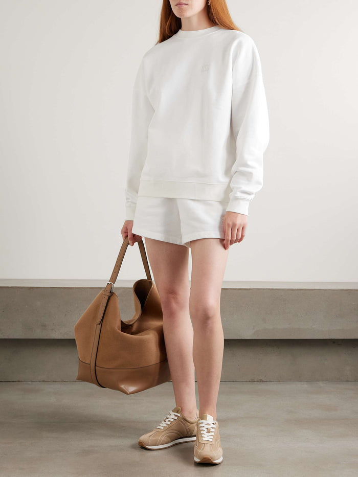 Anine Bing Miles White Logo Embroidered Sweatshirt