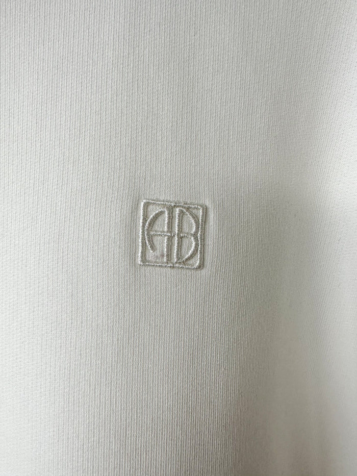 Anine Bing Miles White Logo Embroidered Sweatshirt