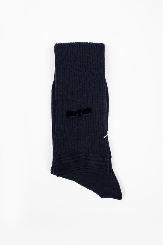 ANP-129HS Ribbon Knee Socks Navy