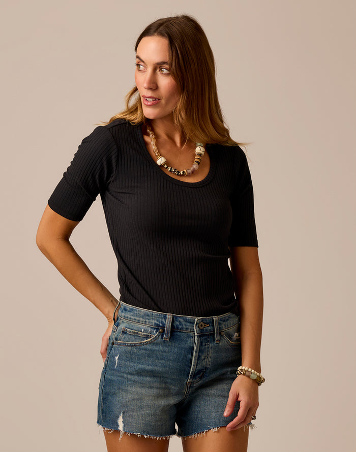 Asher Rib Top: Black
