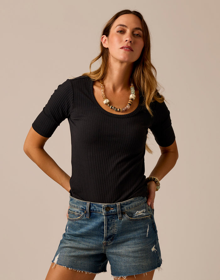 Asher Rib Top: Black