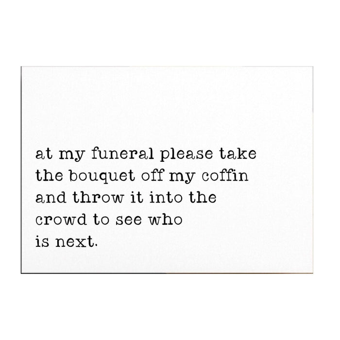 At My Funeral Card