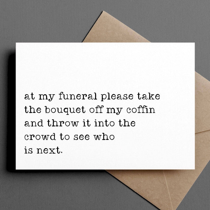 At My Funeral Card