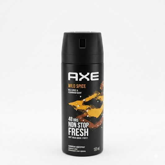 AXE Wild Spice deodorant spray on a white background