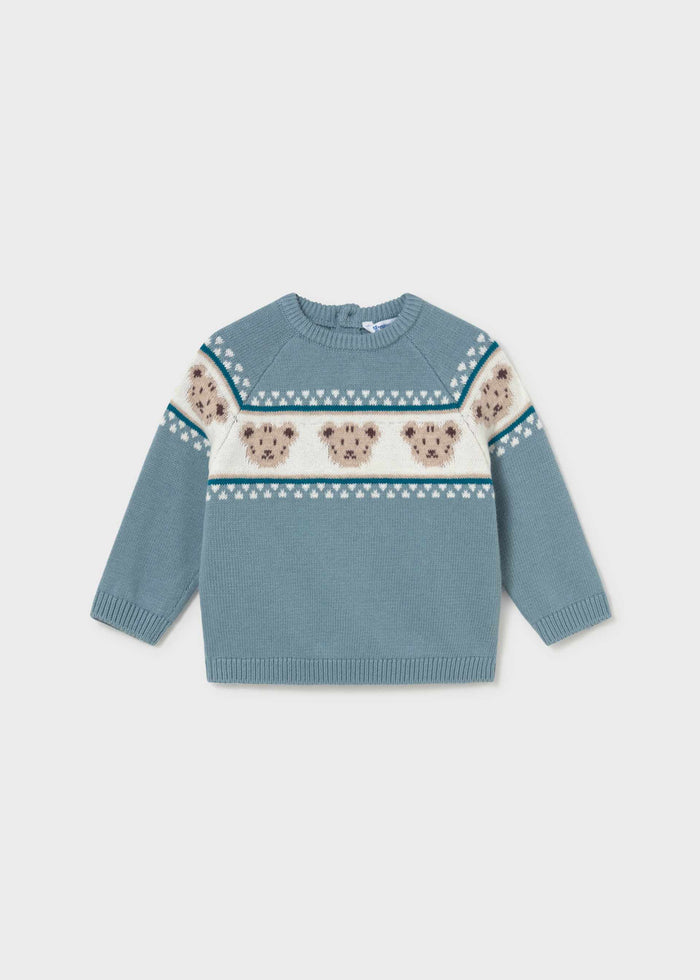 Mayoral baby boy teddy bear jacquard sweater
