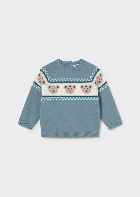 Mayoral baby boy teddy bear jacquard sweater