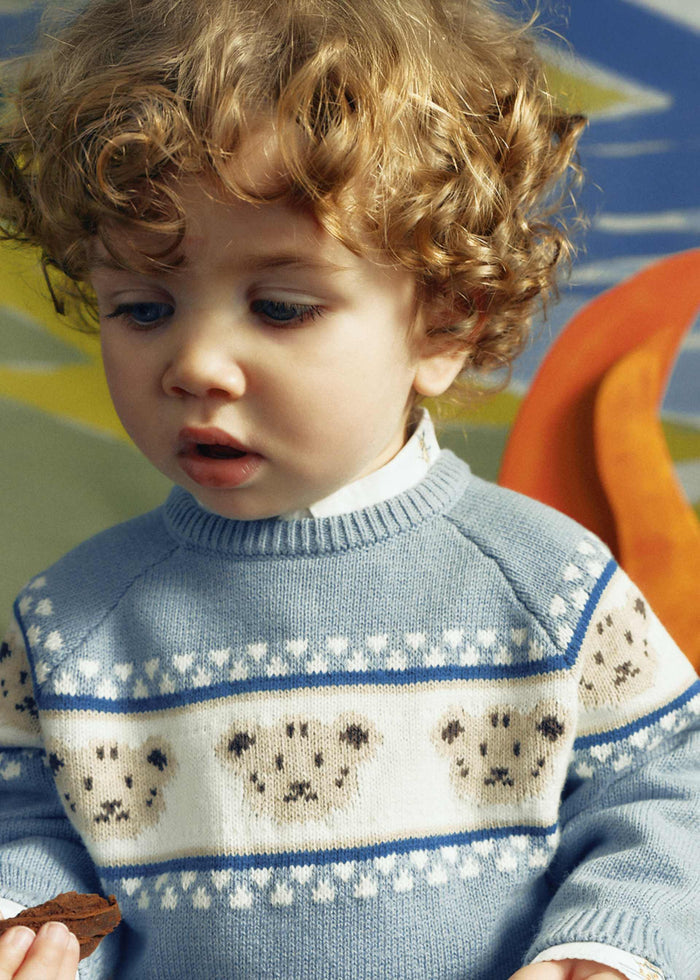 Mayoral baby boy teddy bear jacquard sweater, photo 2