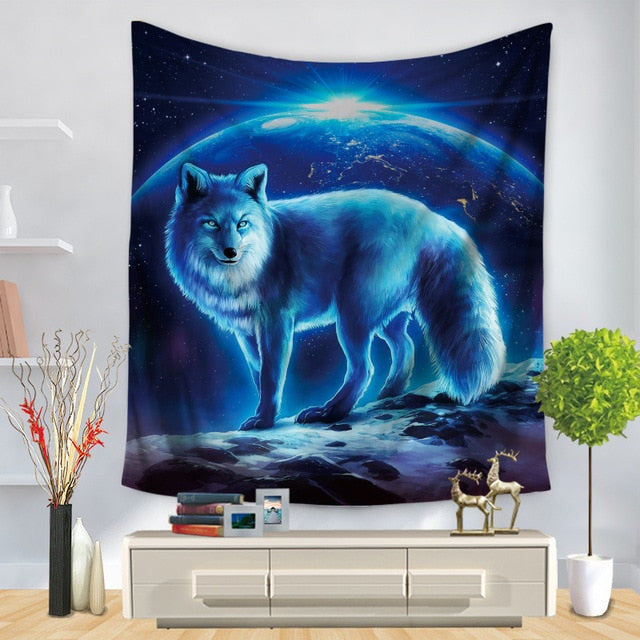 Background Assorted Wolf Wall Hangings - Tapestry Home Decor