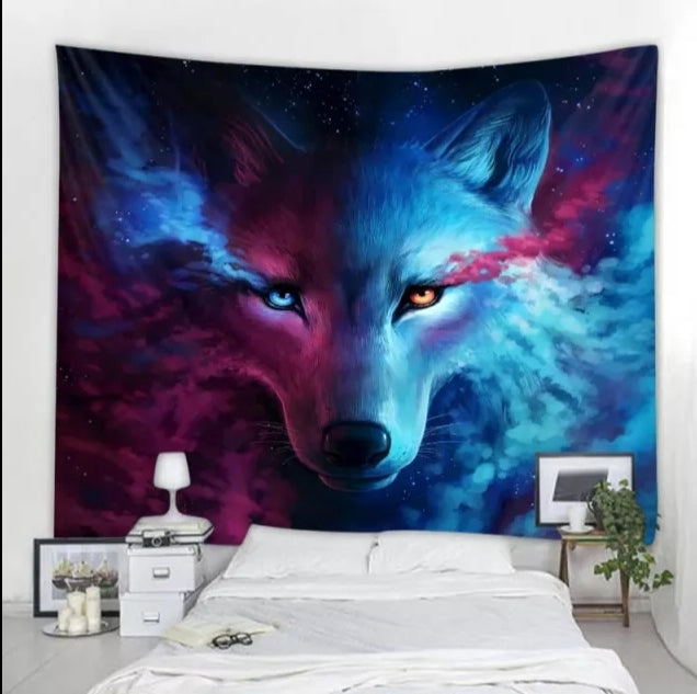 Background Assorted Wolf Wall Hangings - Tapestry Home Decor
