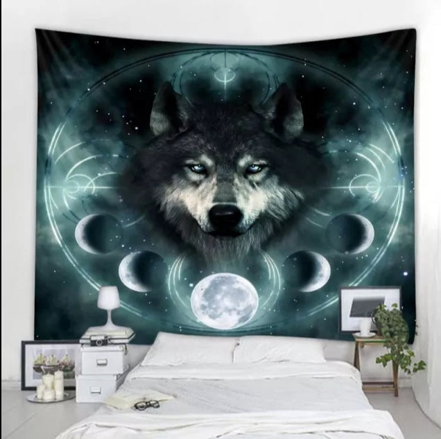 Background Assorted Wolf Wall Hangings - Tapestry Home Decor