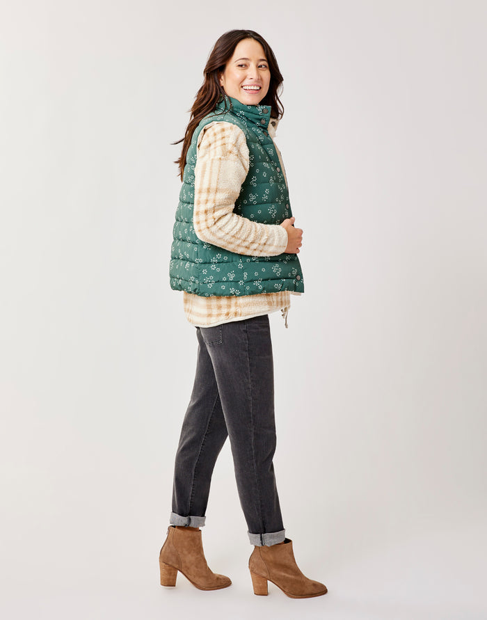 Baker Reversible Vest: Cilantro/Birch