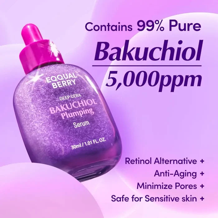 Bakuchiol Plumping Serum 30ml - and Ampoule Eqqualberry Face Serums