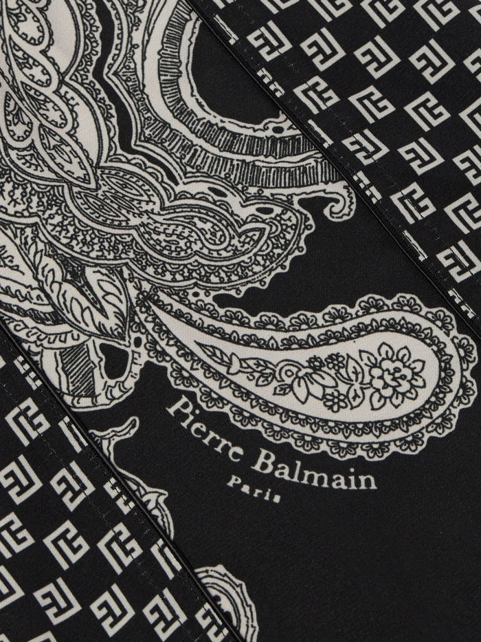 Balmain Straight-Leg Monogrammed Printed Poplin Shorts