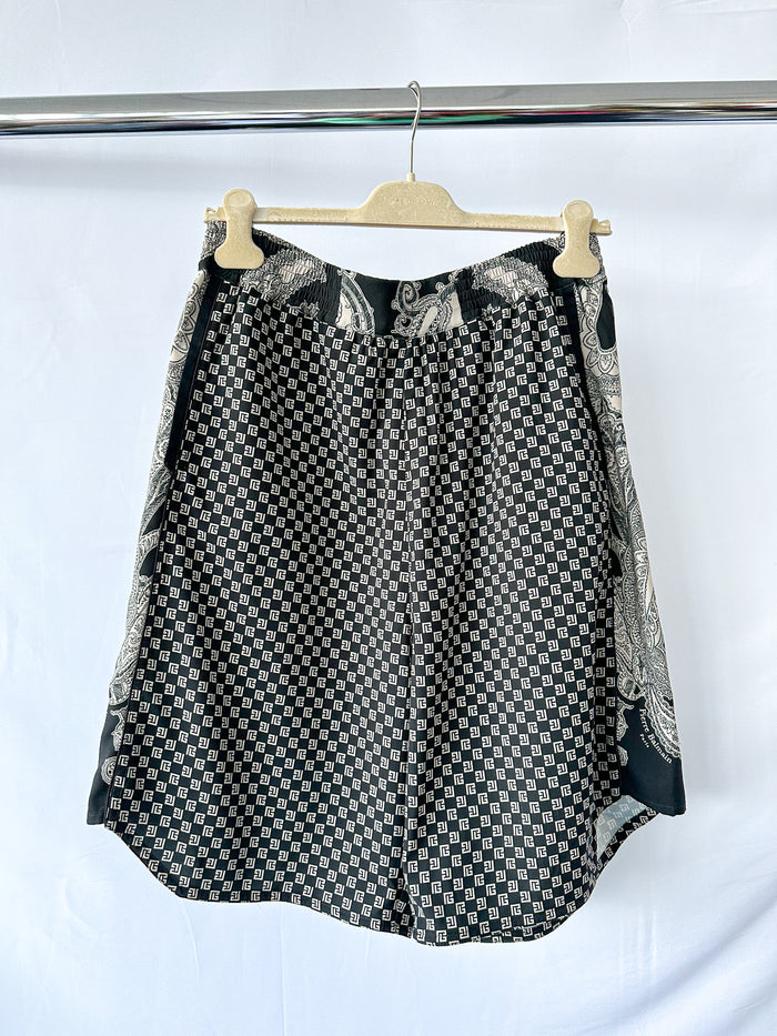 Balmain Straight-Leg Monogrammed Printed Poplin Shorts