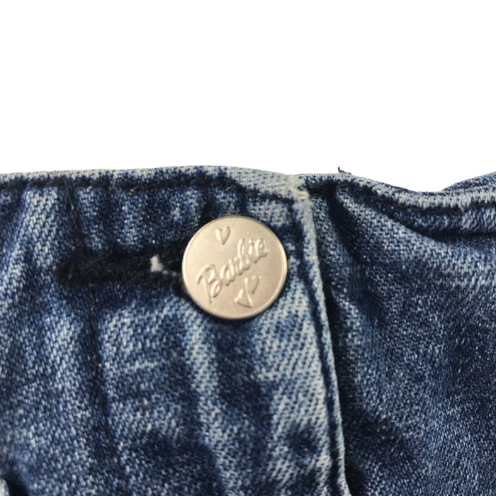 Barbie Skirt Age 5 Blue Denim Applique Stars Cotton