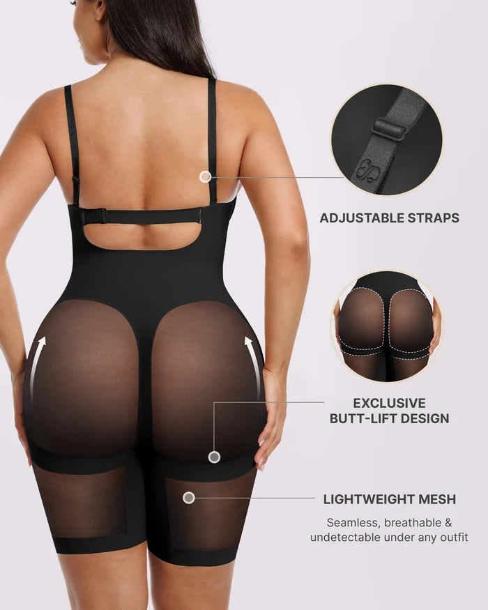 Bare Essentials™ MeshSmooth™ Low Back Mid Thigh Bodysuit