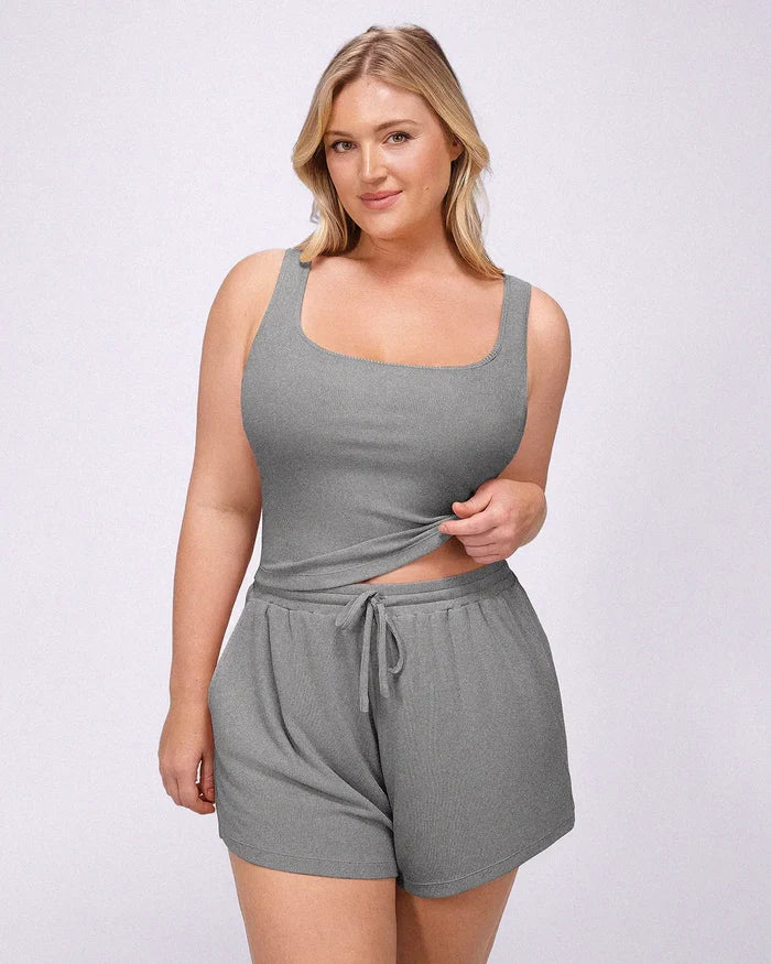 Bare Essentials™ Soft Modal Rib Shorts Set