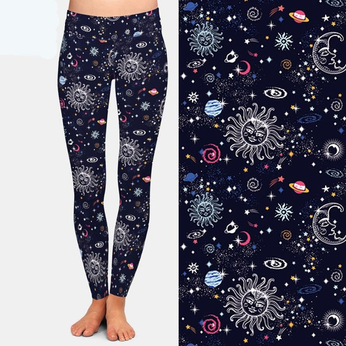 Beautiful Galaxy Solar System Printed Leggings