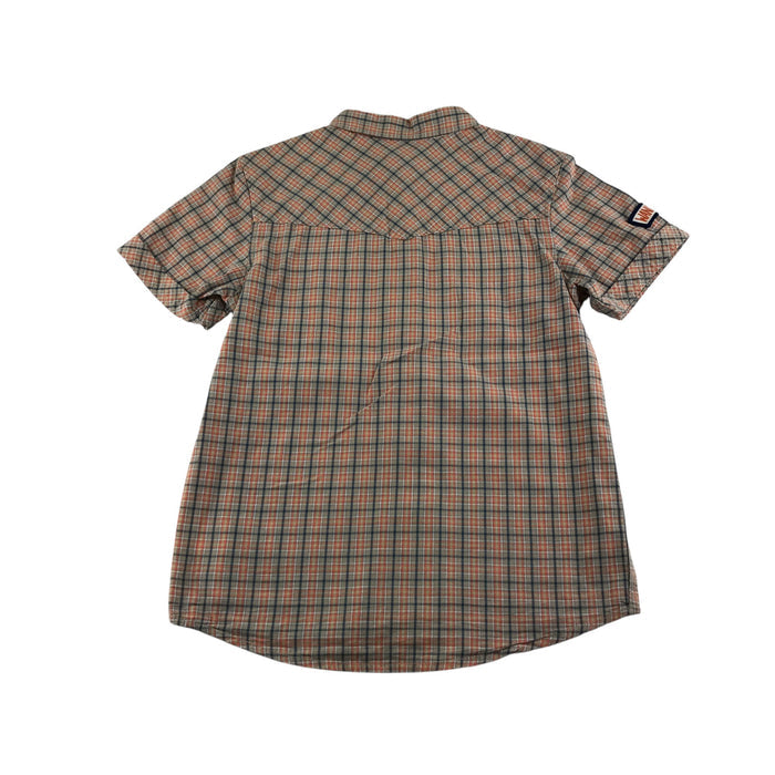Benetton 8-9 years orange checked with patches shirt