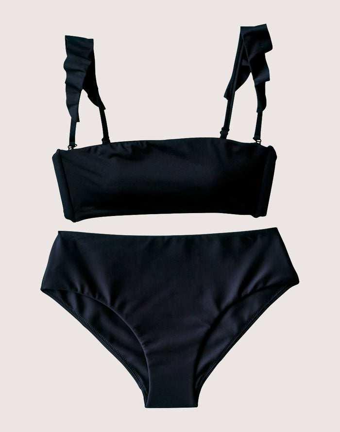 Bev Ruffle Top: Black - FINAL SALE