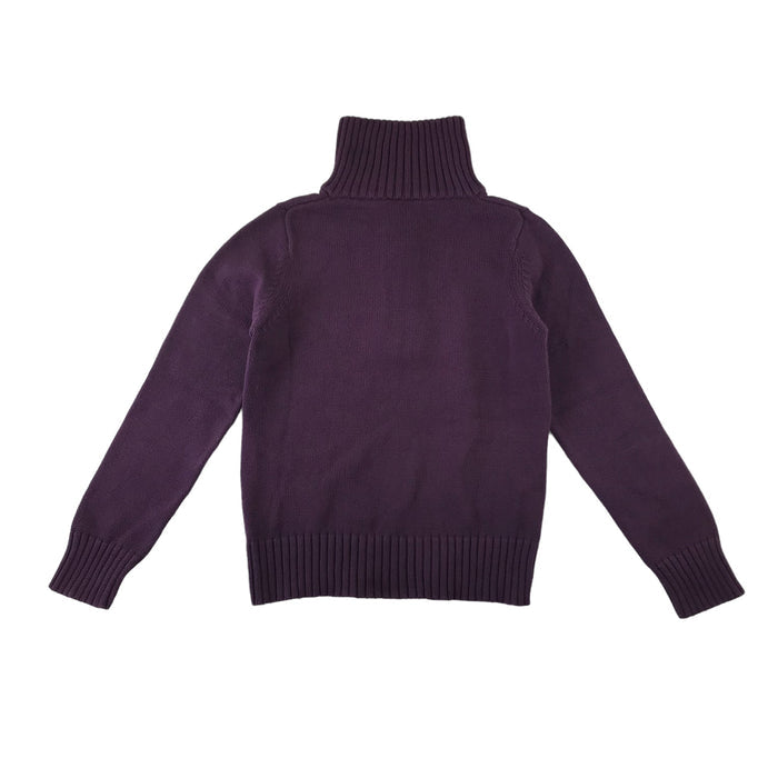 BHS women's 10 purple plain half zip turtle neck jumper