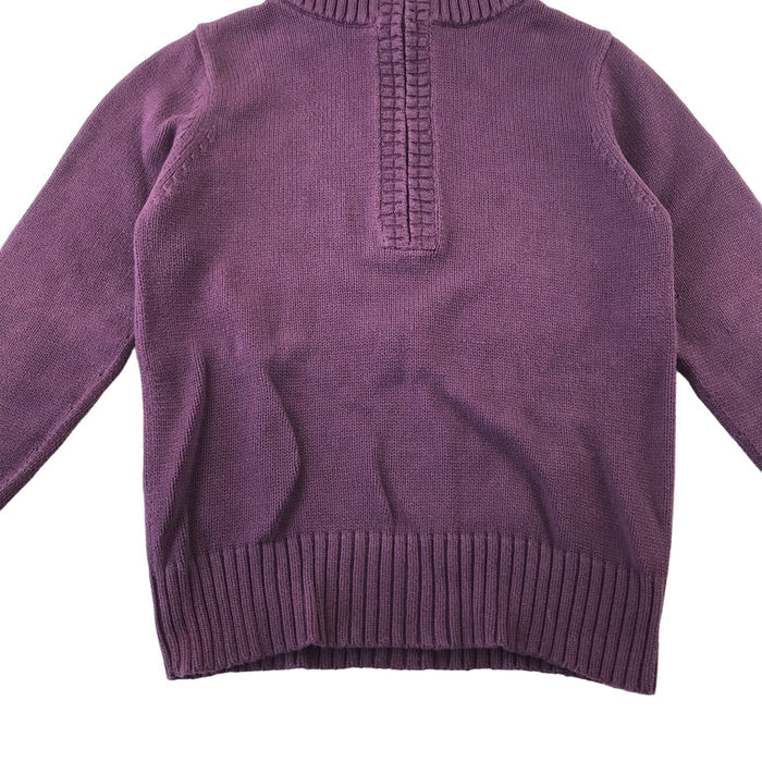 BHS women's 10 purple plain half zip turtle neck jumper