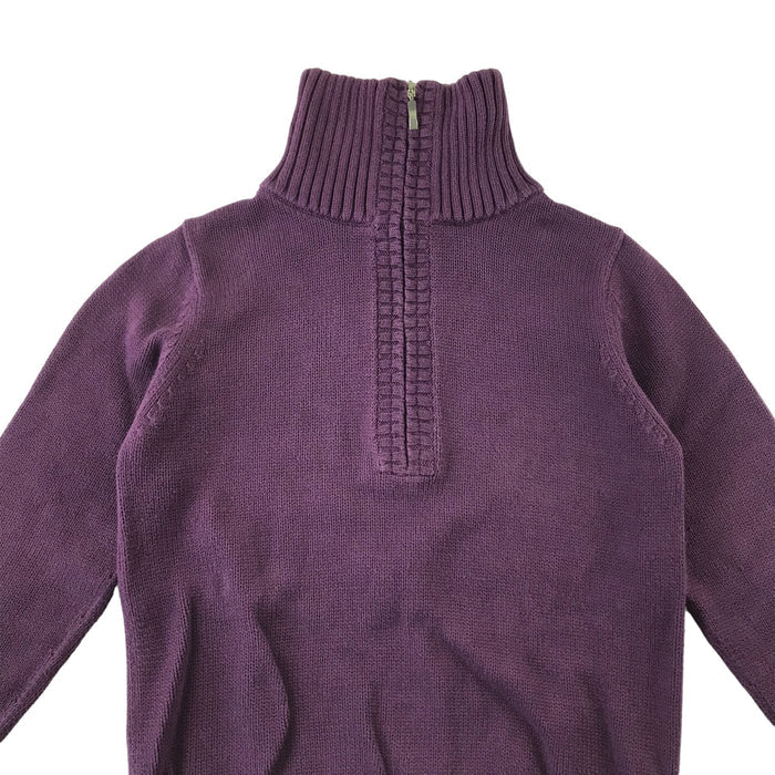 BHS women's 10 purple plain half zip turtle neck jumper