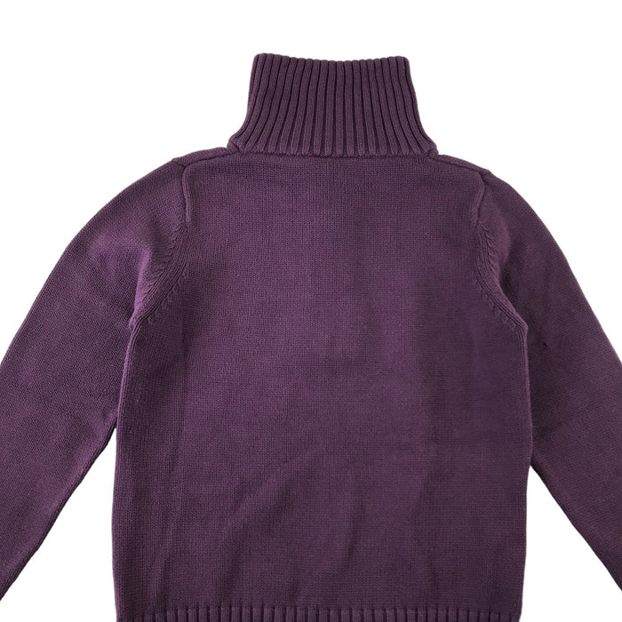 BHS women's 10 purple plain half zip turtle neck jumper